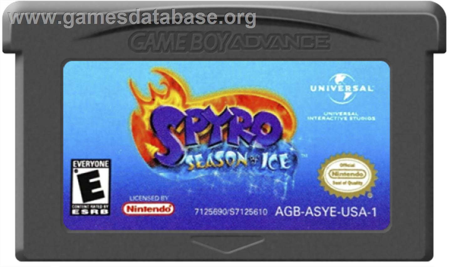 Spyro: Season of Ice - Nintendo Game Boy Advance - Artwork - Cartridge