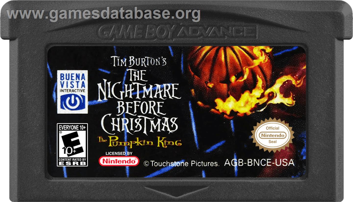 Tim Burton's The Nightmare Before Christmas - The Pumpkin King - Nintendo Game Boy Advance - Artwork - Cartridge