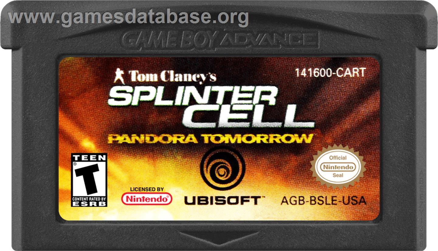 Tom Clancy's Splinter Cell - Pandora Tomorrow - Nintendo Game Boy Advance - Artwork - Cartridge