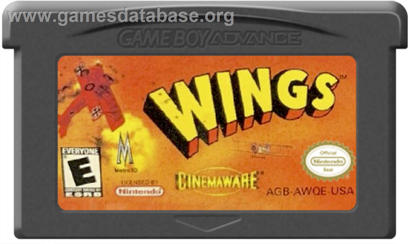 Wings - Nintendo Game Boy Advance - Artwork - Cartridge