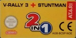 Top of cartridge artwork for 2 in 1: V-Rally 3 & Stuntman on the Nintendo Game Boy Advance.