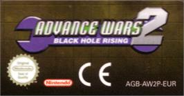 Top of cartridge artwork for Advance Wars 2: Black Hole Rising on the Nintendo Game Boy Advance.