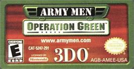 Top of cartridge artwork for Army Men: Operation Green on the Nintendo Game Boy Advance.
