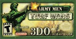 Top of cartridge artwork for Army Men - Turf Wars on the Nintendo Game Boy Advance.