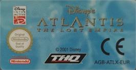 Top of cartridge artwork for Atlantis: The Lost Empire on the Nintendo Game Boy Advance.