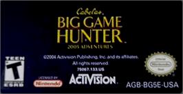Top of cartridge artwork for Cabela's Big Game Hunter 2005 Adventures on the Nintendo Game Boy Advance.