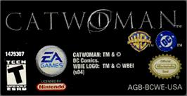 Top of cartridge artwork for Catwoman on the Nintendo Game Boy Advance.