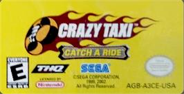 Top of cartridge artwork for Crazy Taxi: Catch a Ride on the Nintendo Game Boy Advance.