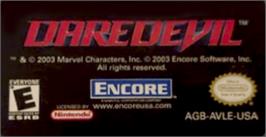 Top of cartridge artwork for Daredevil on the Nintendo Game Boy Advance.