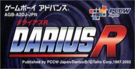 Top of cartridge artwork for Darius R on the Nintendo Game Boy Advance.