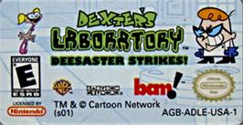 Top of cartridge artwork for Dexter's Laboratory - Deesaster Strikes ! on the Nintendo Game Boy Advance.