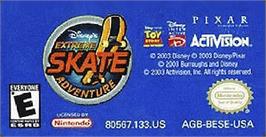 Top of cartridge artwork for Disney's Extreme Skate Adventure on the Nintendo Game Boy Advance.