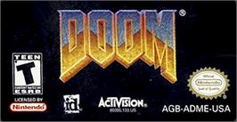 Top of cartridge artwork for Doom on the Nintendo Game Boy Advance.