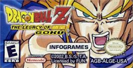 Top of cartridge artwork for Dragonball Z: The Legacy of Goku on the Nintendo Game Boy Advance.