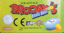 Top of cartridge artwork for Droopy's Tennis Open on the Nintendo Game Boy Advance.