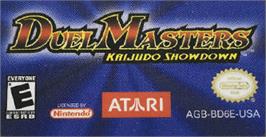 Top of cartridge artwork for Duel Masters Kaijudo Showdown on the Nintendo Game Boy Advance.
