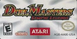 Top of cartridge artwork for Duel Masters Sempai Legends on the Nintendo Game Boy Advance.