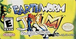 Top of cartridge artwork for Earthworm Jim on the Nintendo Game Boy Advance.