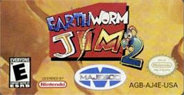 Top of cartridge artwork for Earthworm Jim 2 on the Nintendo Game Boy Advance.