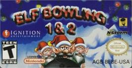 Top of cartridge artwork for Elf Bowling 1 And 2 on the Nintendo Game Boy Advance.
