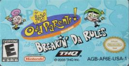 Top of cartridge artwork for Fairly OddParents: Breakin' Da Rules on the Nintendo Game Boy Advance.