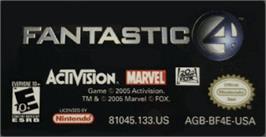 Top of cartridge artwork for Fantastic 4 on the Nintendo Game Boy Advance.