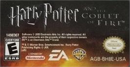 Top of cartridge artwork for Harry Potter and the Goblet of Fire on the Nintendo Game Boy Advance.
