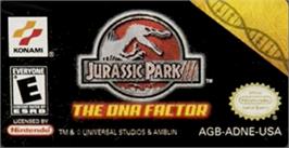 Top of cartridge artwork for Jurassic Park III: The DNA Factor on the Nintendo Game Boy Advance.