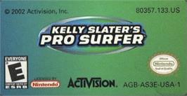 Top of cartridge artwork for Kelly Slater's Pro Surfer on the Nintendo Game Boy Advance.