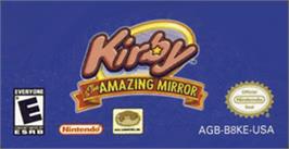 Top of cartridge artwork for Kirby and the Amazing Mirror on the Nintendo Game Boy Advance.