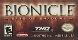 Top of cartridge artwork for LEGO Bionicle: Tales of Tohunga on the Nintendo Game Boy Advance.