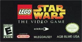 Top of cartridge artwork for LEGO Star Wars: The Video Game on the Nintendo Game Boy Advance.