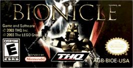 Top of cartridge artwork for Lego Bionicle on the Nintendo Game Boy Advance.