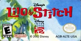 Top of cartridge artwork for Lilo & Stitch on the Nintendo Game Boy Advance.