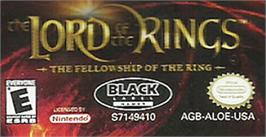 Top of cartridge artwork for Lord Of The Rings, The - The Fellowship Of The Ring on the Nintendo Game Boy Advance.