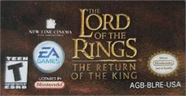Top of cartridge artwork for Lord of the Rings: The Return of the King on the Nintendo Game Boy Advance.