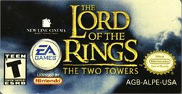 Top of cartridge artwork for Lord of the Rings: The Two Towers on the Nintendo Game Boy Advance.