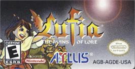 Top of cartridge artwork for Lufia: The Ruins of Lore on the Nintendo Game Boy Advance.