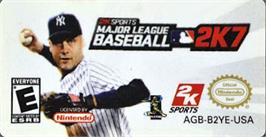 Top of cartridge artwork for Major League Baseball 2k7 on the Nintendo Game Boy Advance.