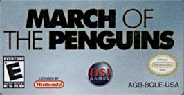 Top of cartridge artwork for March Of The Penguins on the Nintendo Game Boy Advance.