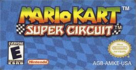 Top of cartridge artwork for Mario Kart Super Circuit on the Nintendo Game Boy Advance.
