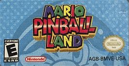 Top of cartridge artwork for Mario Pinball Land on the Nintendo Game Boy Advance.
