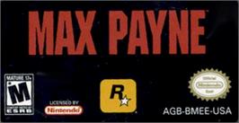 Top of cartridge artwork for Max Payne on the Nintendo Game Boy Advance.
