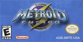 Top of cartridge artwork for Metroid Fusion on the Nintendo Game Boy Advance.