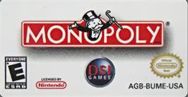 Top of cartridge artwork for Monopoly on the Nintendo Game Boy Advance.