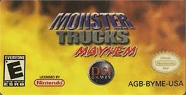 Top of cartridge artwork for Monster Trucks Mayhem on the Nintendo Game Boy Advance.