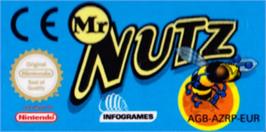 Top of cartridge artwork for Mr. Nutz on the Nintendo Game Boy Advance.