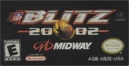 Top of cartridge artwork for NFL Blitz 20-02 on the Nintendo Game Boy Advance.
