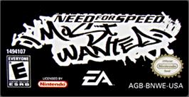 Top of cartridge artwork for Need For Speed - Most Wanted on the Nintendo Game Boy Advance.