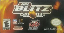 Top of cartridge artwork for Nfl Blitz 20-03 on the Nintendo Game Boy Advance.